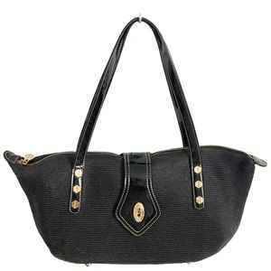 Eric Javits New York Black Squishee Tote Bag Needs Clasp Repair